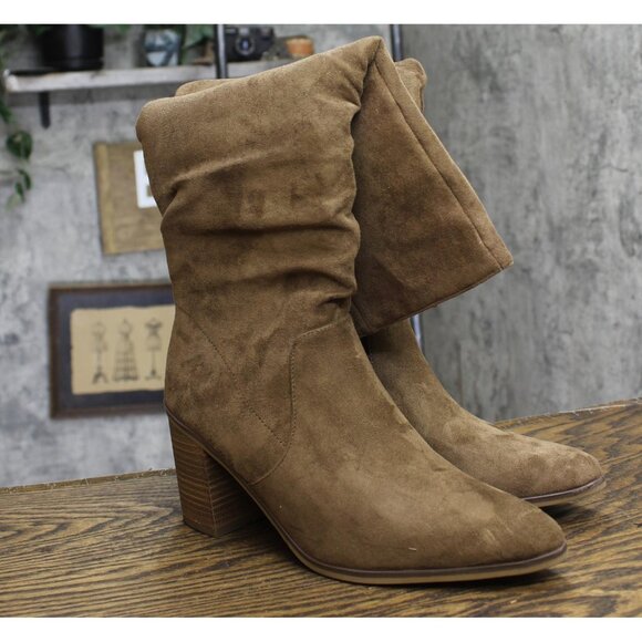 NWT Universal Thread Faux Suede Junie Tall Boots 90975015 Taupe Brown 8.5M - Picture 5 of 11
